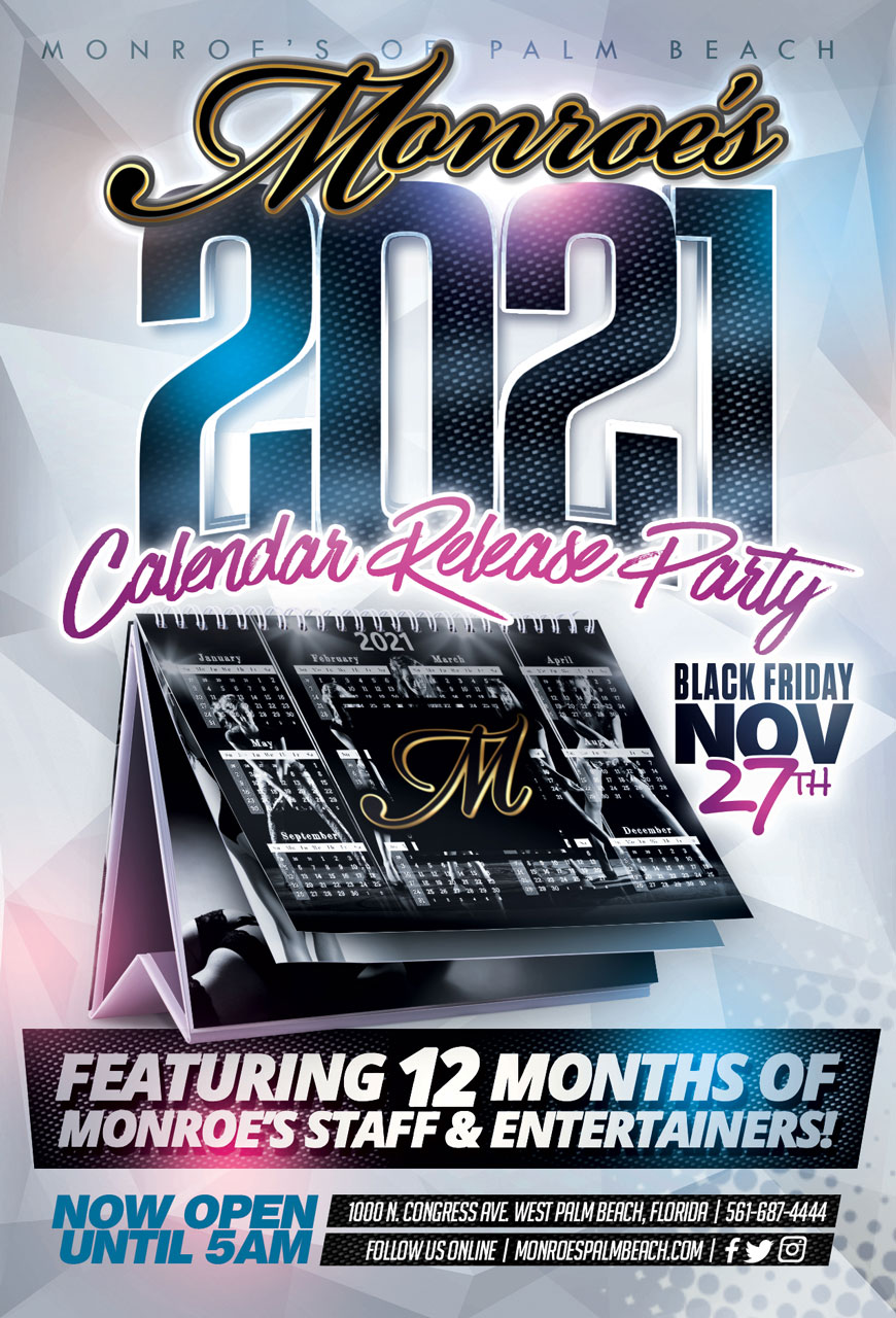 Monroe's Palm Beach 2021 Calendar Release party