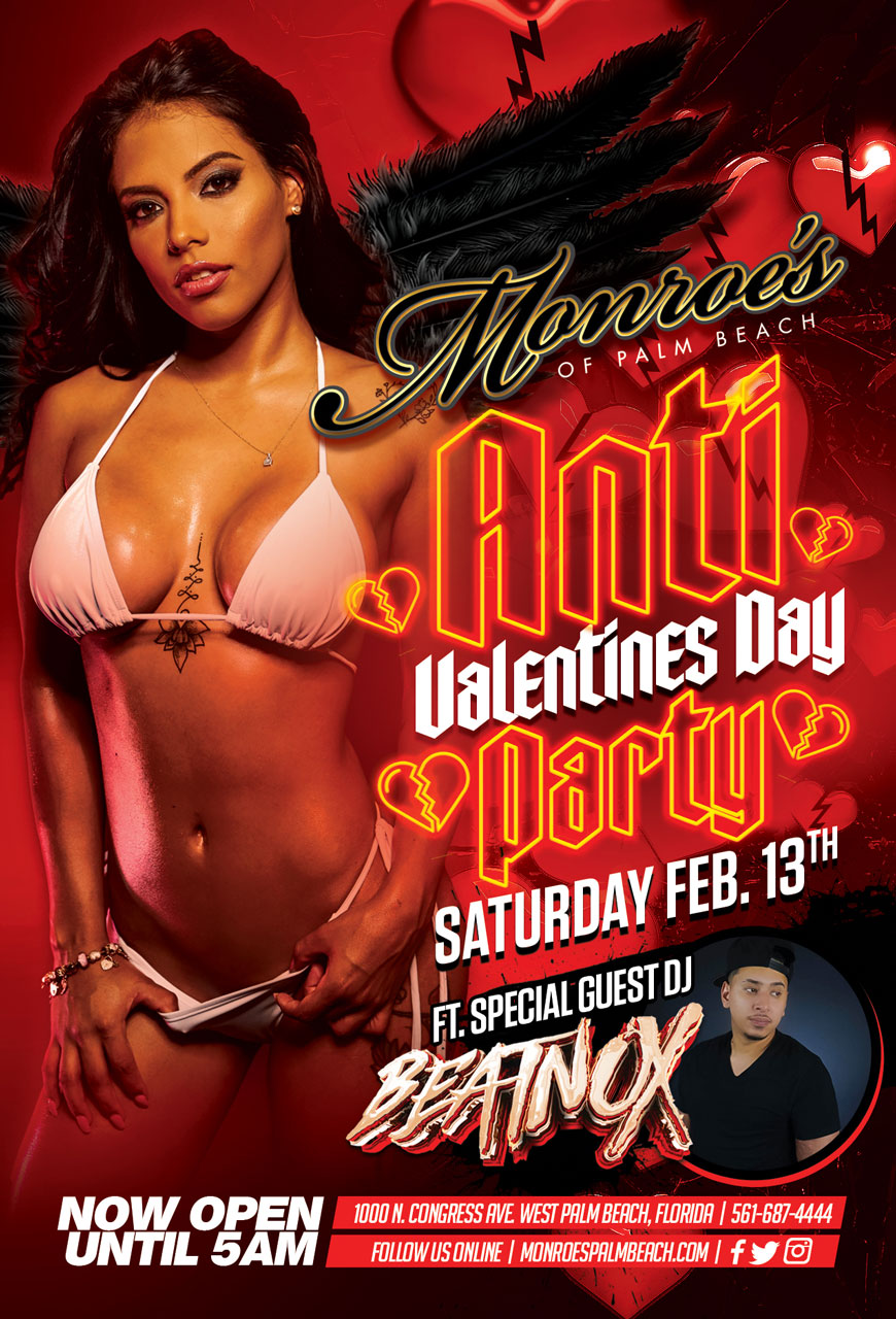 Monroes Palm Beach Anti Valentines Day Party