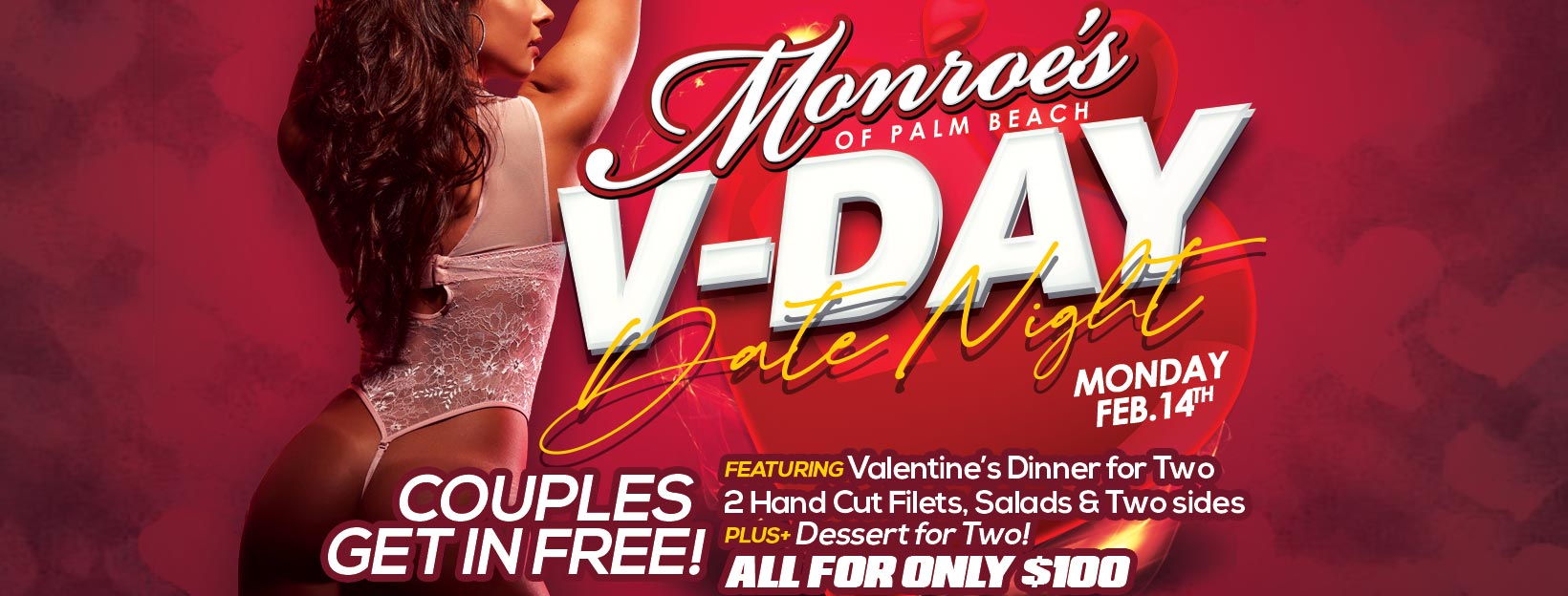 Monroes Palm Beach Valentine's Day Date Night