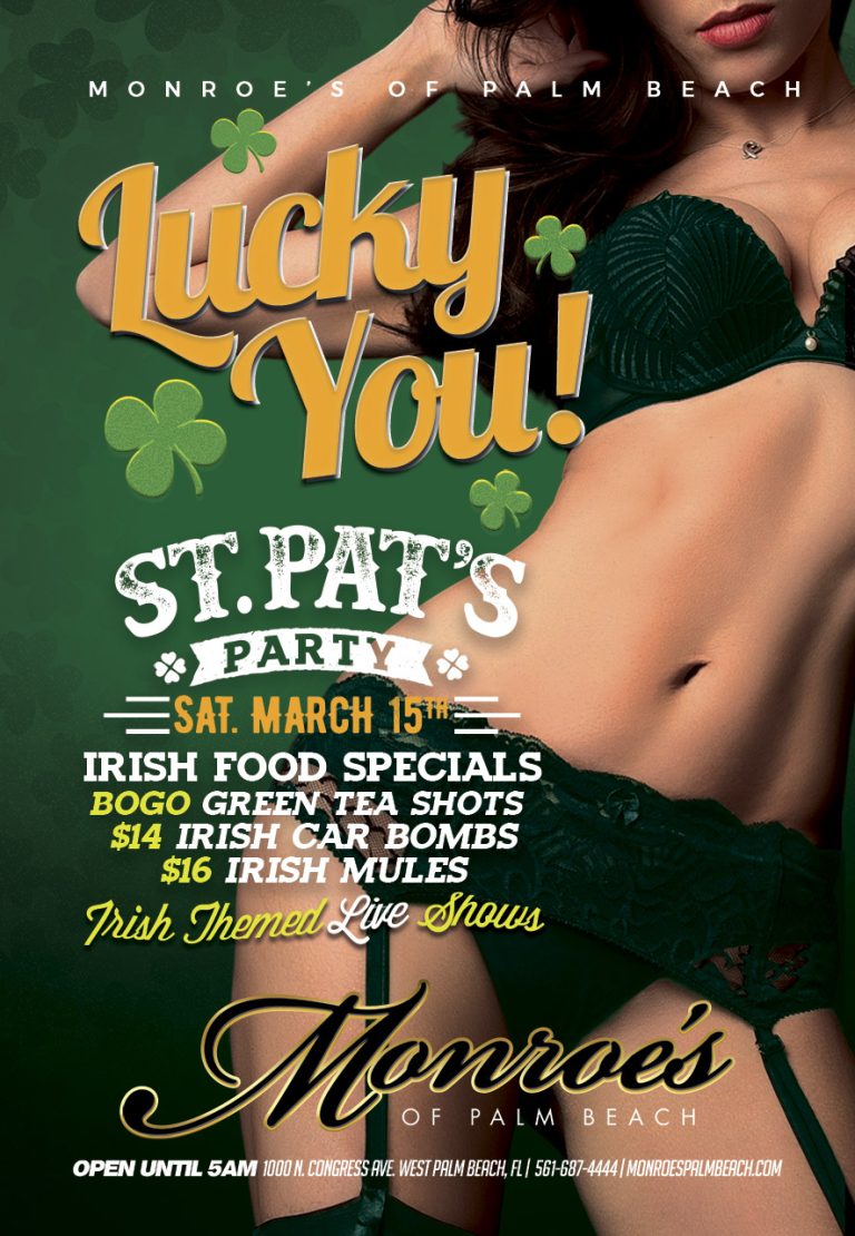 St Pats Day Part Saturday March 15th at Monroes West Palm Beach