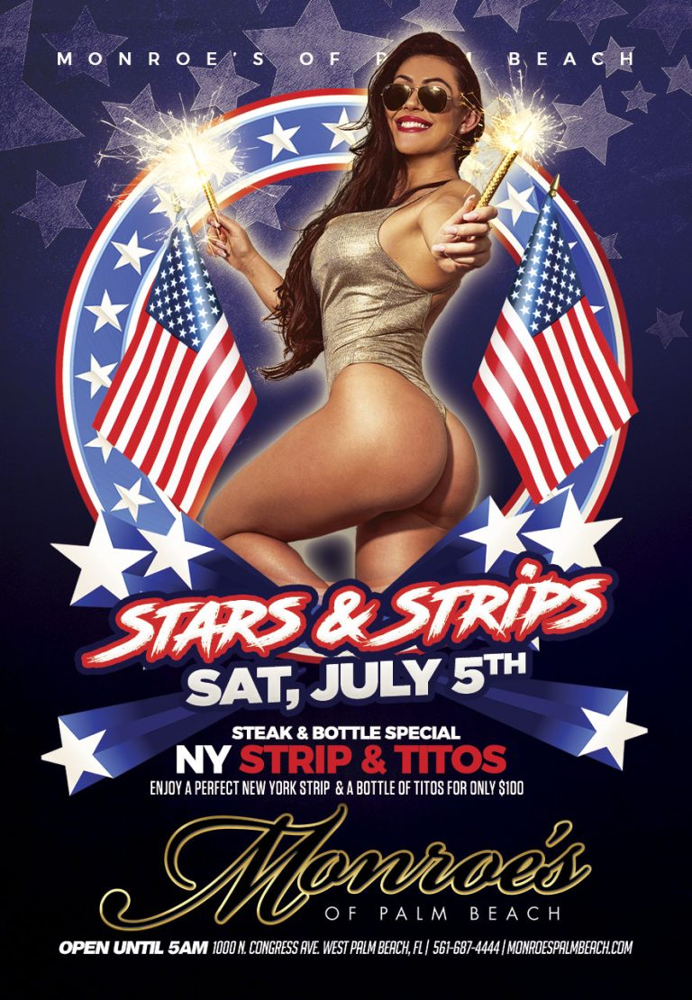 Independance Day weekend celebration at Monroes Palm Beach Saturday July 5th