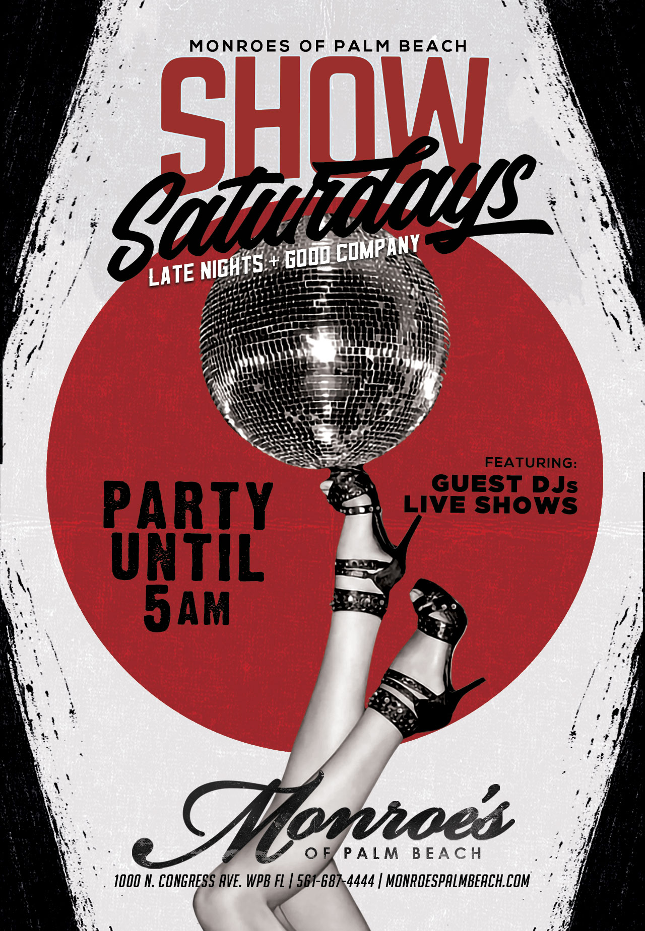 Old School Sundays at Monroe's Palm Beach - Throwback Music Themed Shows and classic drink specials EVERY SUNDAY Monroe's ALL NEW Show Saturdays Live DJ's Until 5am