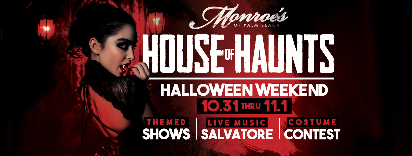 Monroe's House of Haunts Halloween Party in West Palm Beach Friday Oct 31st ft DJ Salvatore