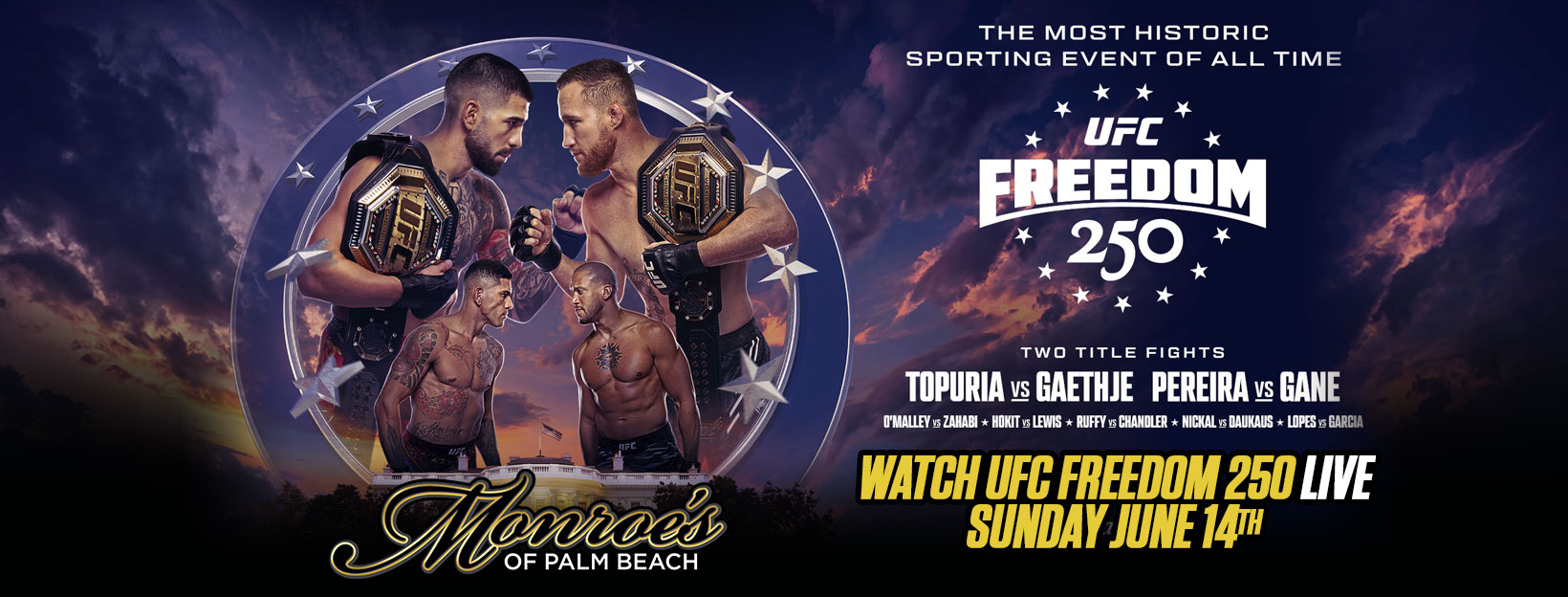 UFC freedom 250 Live Watch Party at Monroes Palm Beach